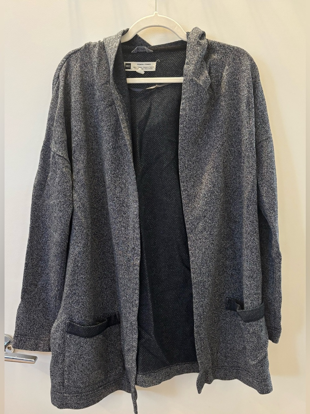 MEC Women's Hooded Open-Front Cardigan - Charcoal Gray